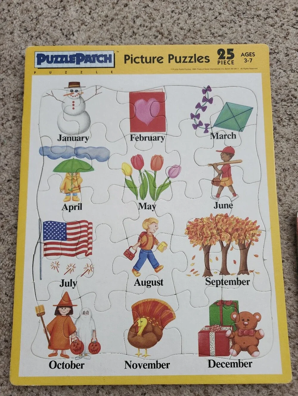Vintage Puzzle Patch Picture 2 Jigsaw Puzzles Bundle 1991 25 Piece